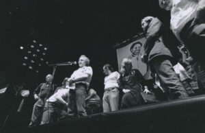 Marty Carey on stage at Abbie Hoffman Tribute